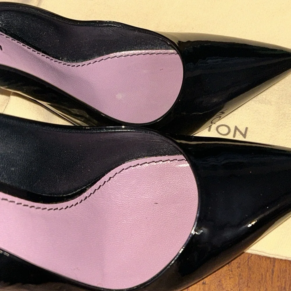 Louis Vuitton Patent Leather Slingback Pumps Women's Size: 38/8 With Dust‎ Bags